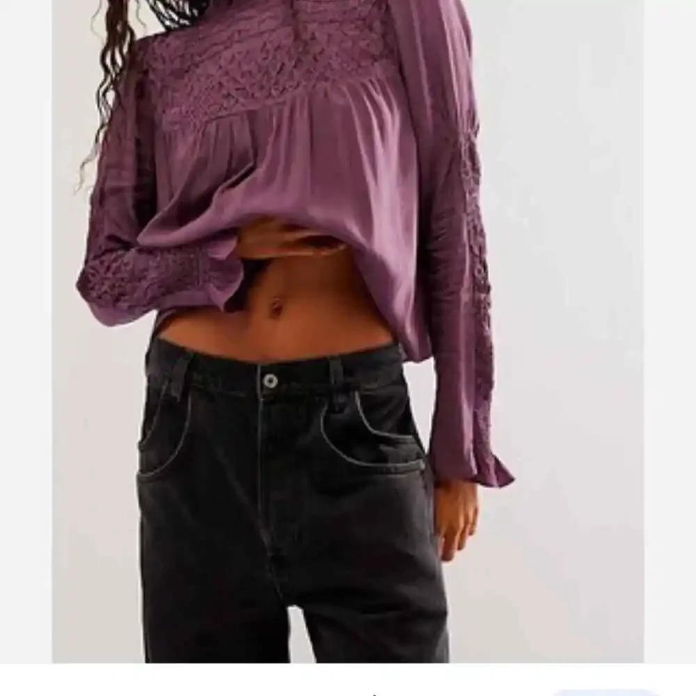 NEW Free People Smocked In Time Long Sleeve Top Plum Dark Academia Size Medium
